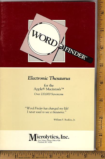 Word Finder Electronic Thesaurus
